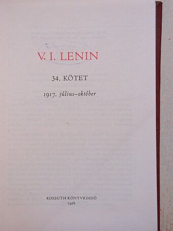 Vlagyimir Iljics Lenin - V. I. Lenin összes művei 34. [antikvár]