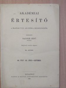 Balogh Jenő - Akadémiai Értesítő 1929. június-szeptember [antikvár]