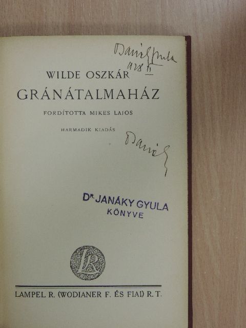 Wilde Oszkár - Gránátalmaház [antikvár]