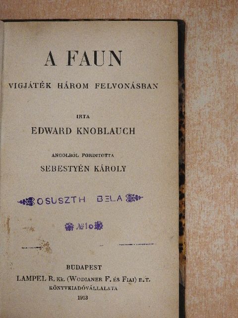 Edward Knoblauch - A faun [antikvár]