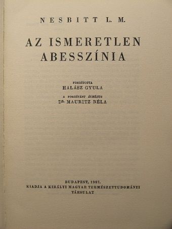 Nesbitt L. M. - Az ismeretlen Abesszinia [antikvár]