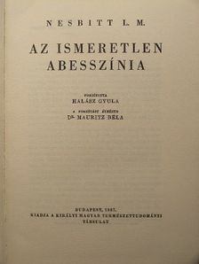 Nesbitt L. M. - Az ismeretlen Abesszinia [antikvár]