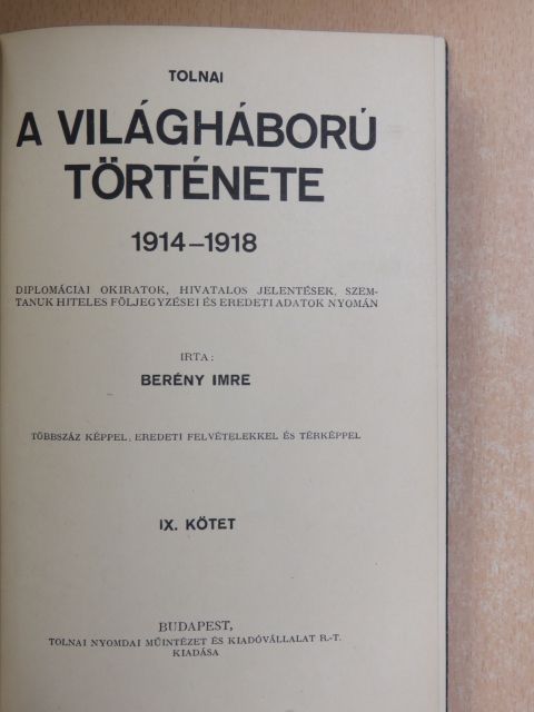 Berény Imre - A világháború története IX. (töredék) [antikvár]