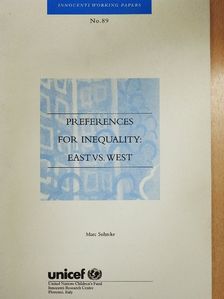 Marc Suhrcke - Preferences for Inequality: East vs. West [antikvár]