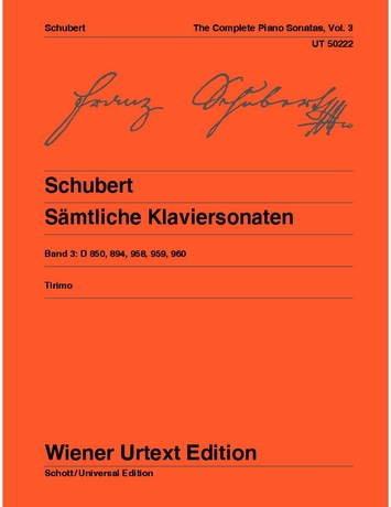 SCHUBERT - SAEMTLICHE KLAVIERSONATEN BAND 3 WIENER URTEXT EDITION (TIRIMO)