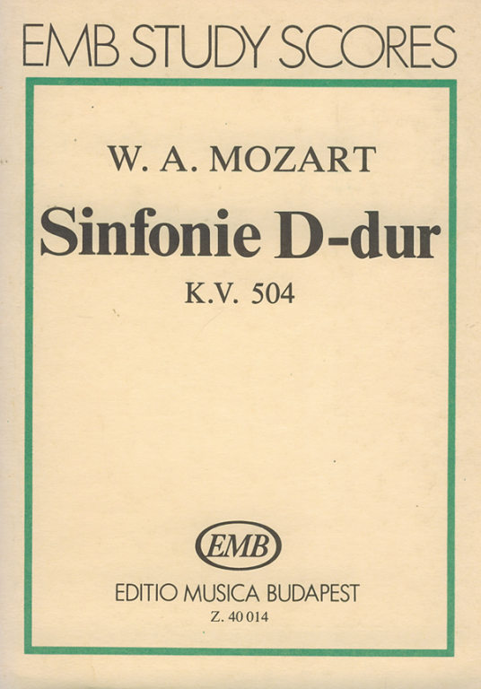 MOZART,W.A - SINFONIE D-DUR,KV.504,KISPARTITURA