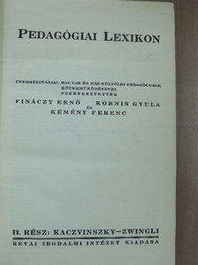 Pedagógiai lexikon II. (töredék) [antikvár]