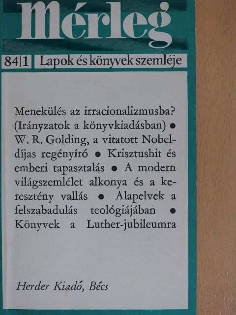 Mérleg 1984/1. [antikvár]