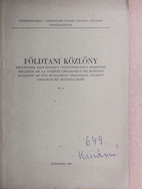 Bóna József - A mátraaljai lignitkutató fúrások palynológiai eredményei [antikvár]