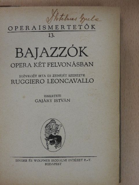 C. Sterbini - Bajazzók/Parasztbecsület/Turandot/Tosca/A sevillai borbély [antikvár]