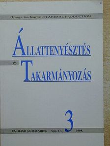 Balika Sándor - Állattenyésztés és Takarmányozás 1998/3. [antikvár]