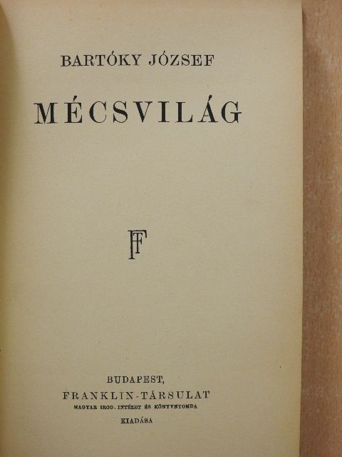 Bartóky József - Mécsvilág [antikvár]