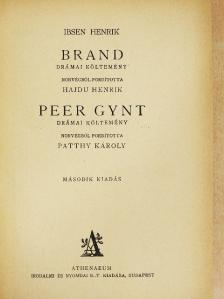 Ibsen Henrik - Brand/Peer Gynt [antikvár]