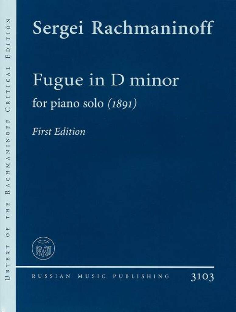 RACHMANINOFF - FUGUE IN D MINOR FOR PIANO SOLO (1891) FIRST EDITION