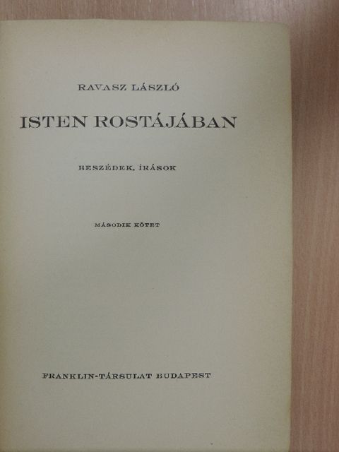 Ravasz László - Isten rostájában II. (töredék) [antikvár]