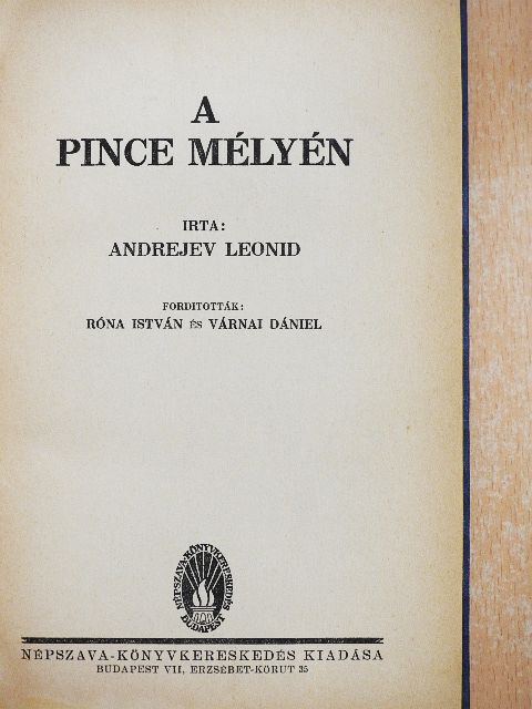 Andrejev Leonid - A pince mélyén [antikvár]