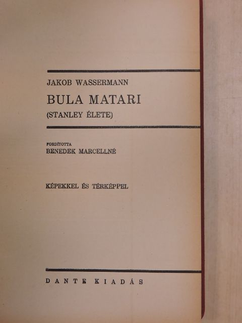 Jakob Wassermann - Bula Matari [antikvár]