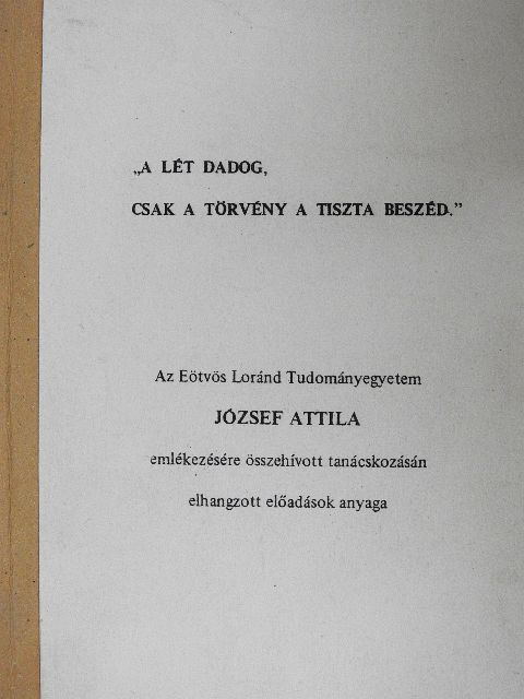 Ancsel Éva - "A lét dadog, csak a törvény a tiszta beszéd" [antikvár]