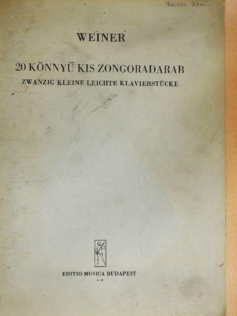 Weiner Leó - 20 könnyű kis zongoradarab [antikvár]