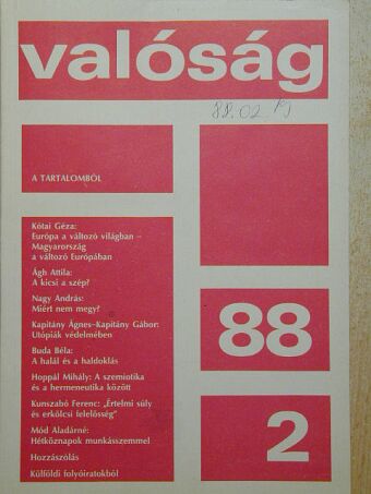 Ágh Attila - Valóság 1988. február [antikvár]