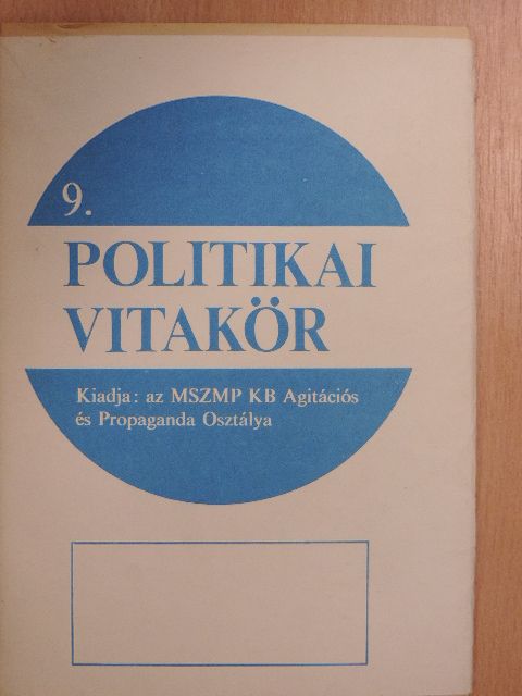 Politikai Vitakör 1976/9. [antikvár]