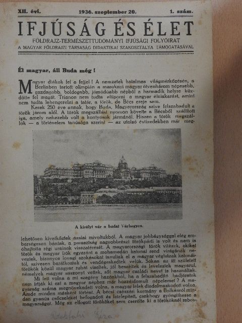 A. K. - Ifjúság és Élet 1936. szeptember 20.-1937. június 5. [antikvár]