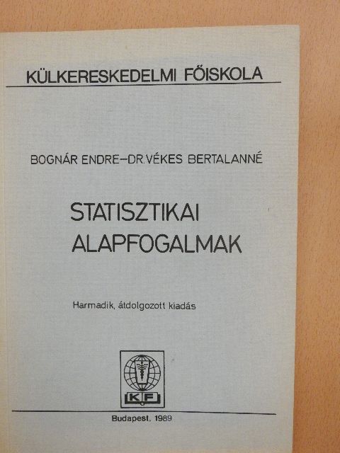Bognár Endre - Statisztikai alapfogalmak [antikvár]