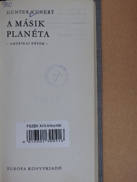 Günter Kunert - A másik planéta [antikvár]