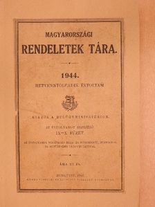 Magyarországi rendeletek tára 1944. IX-X. [antikvár]