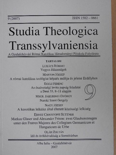 Dr. Ernst Cristoph Suttner - Studia Theologica Transsylvaniensia 2007/9. [antikvár]