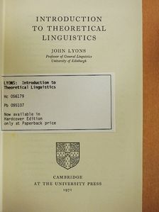 John Lyons - Introduction to Theoretical Linguistics [antikvár]