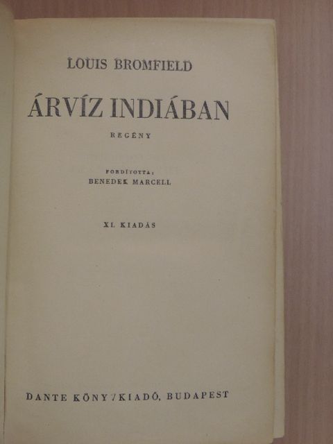 Louis Bromfield - Árvíz Indiában [antikvár]