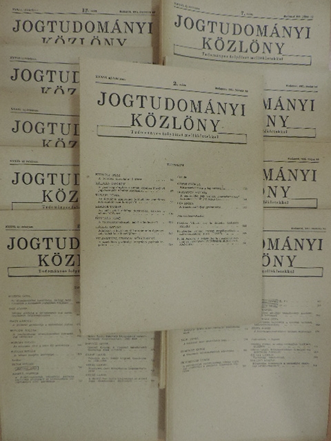 Aradi Béla - Jogtudományi Közlöny 1981. (nem teljes évfolyam) [antikvár]