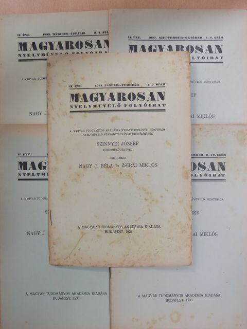 Fincziczky István - Magyarosan 1933. január-december [antikvár]