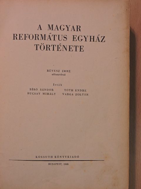 Bíró Sándor - A magyar református egyház története [antikvár]