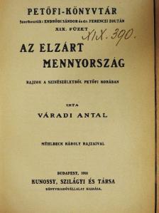 Váradi Antal - Az elzárt mennyország [antikvár]