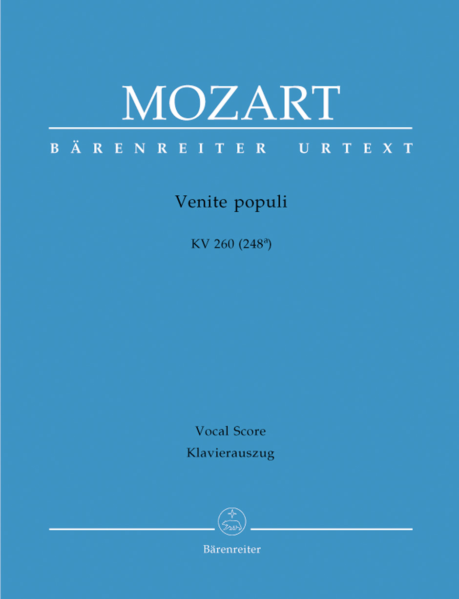 MOZART, W,A, - VENITE POPULI KV 260 (248a) KLAVIERAUSZUG URTEXT