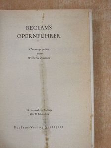 Reclams Opernführer [antikvár]