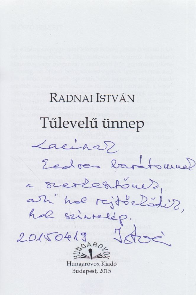 Radnai István - Tűlevelű ünnep (dedikált) [antikvár]