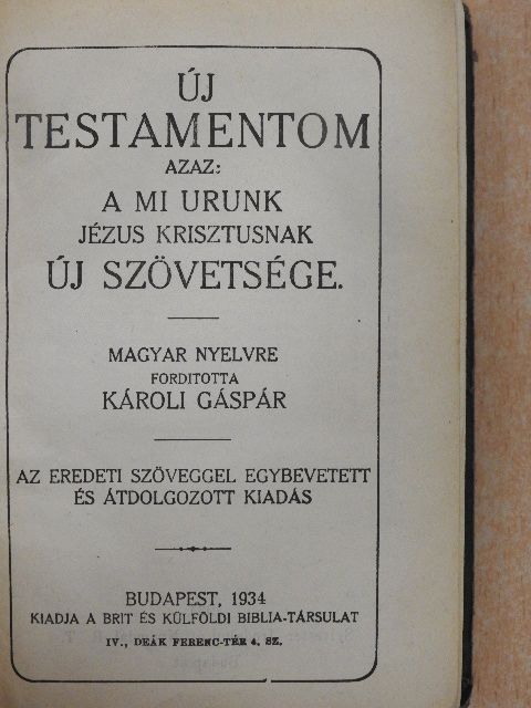 Új Testamentom/A zsoltárok könyve [antikvár]