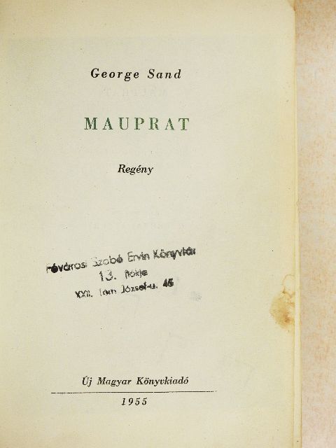 George Sand - Mauprat [antikvár]