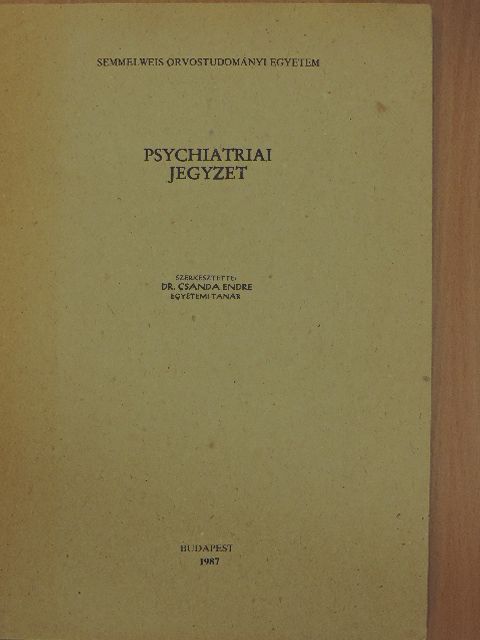 Berghammer Rita - Psychiatriai jegyzet [antikvár]