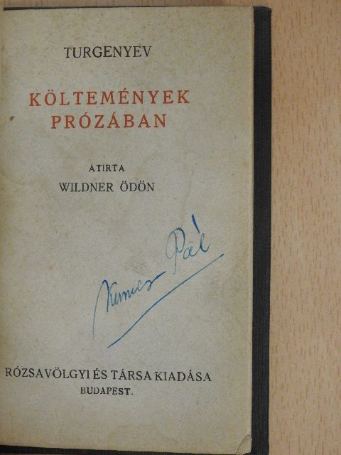 Turgenyev - Költemények prózában [antikvár]