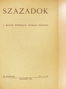 Barta István - Századok 1951/1-4. [antikvár]