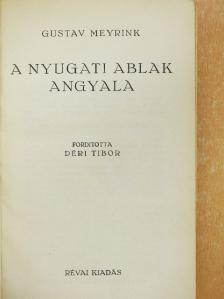 Gustav Meyrink - A nyugati ablak angyala [antikvár]