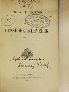 Trefort Ágoston - Beszédek és levelek [antikvár]