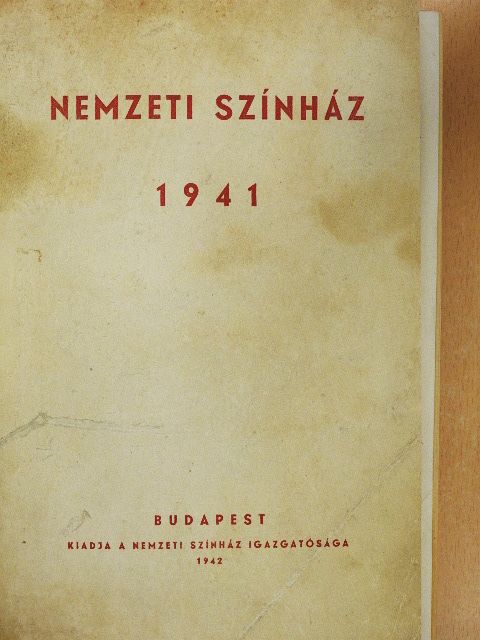 Hankissné Haraszti Jolán - Nemzeti Színház 1941 [antikvár]