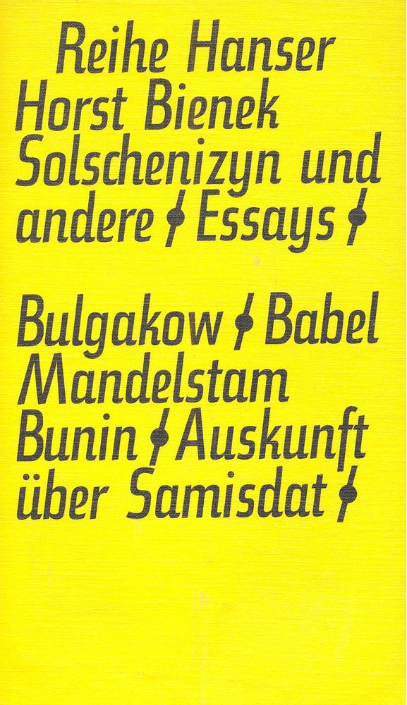 BIENEK, HORST - Solschenizyn und andere – Essays [antikvár]