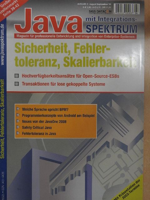 Adam Bien - JavaSpektrum mit Integrations August/September 2008 [antikvár]