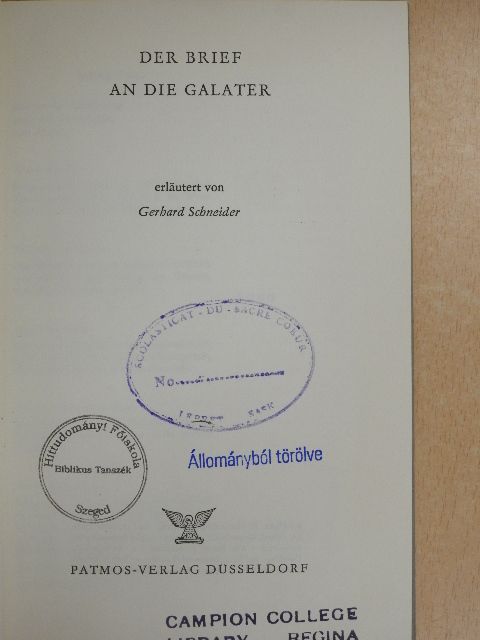 Der Brief an die Galater [antikvár]